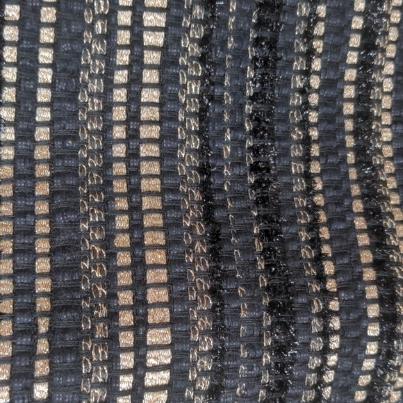 REBECCA Vallance Collared Textured Black Gold Shift Dress 8 - Picture 7 of 11